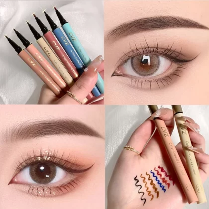 Color Eyeliner Ultra-Fine Waterproof Sweat-Proof Quick-Drying Not Easy to Faint Makeup Soft Head Liquid Eyeliner Beginner’s Entr