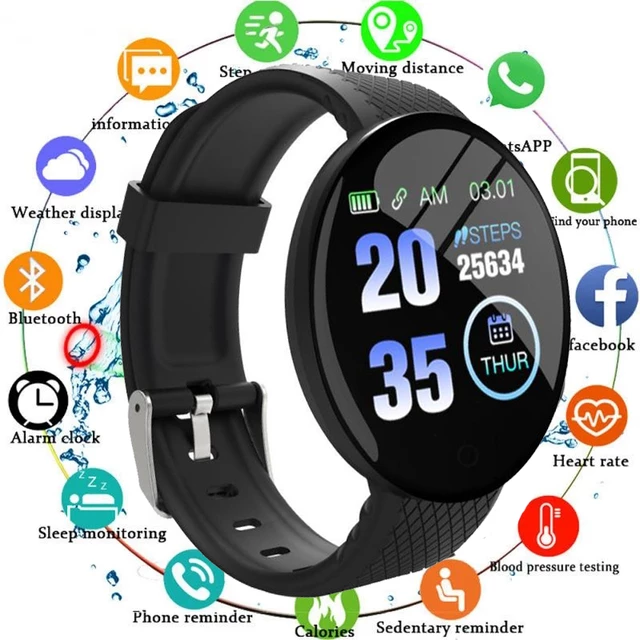 D18 Smart Watches Bluetooth Fitness Tracker Digital Watches Smartwatch Men Women