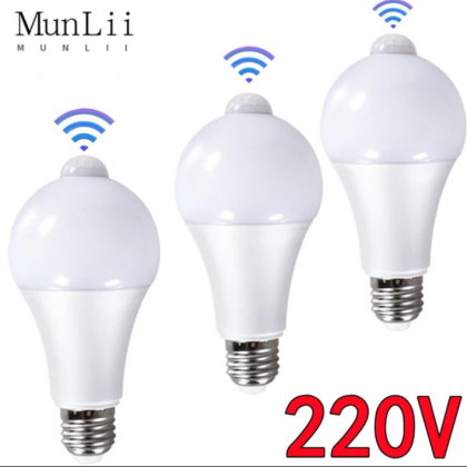 MunLii 220V 15W LED Bulb with Motion Sensor Infrared Radiation Motion Detector night light